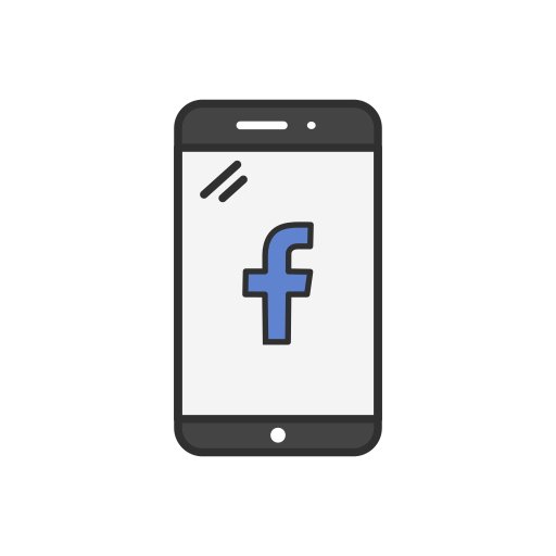 Facebook, mobile, phone, social media icon